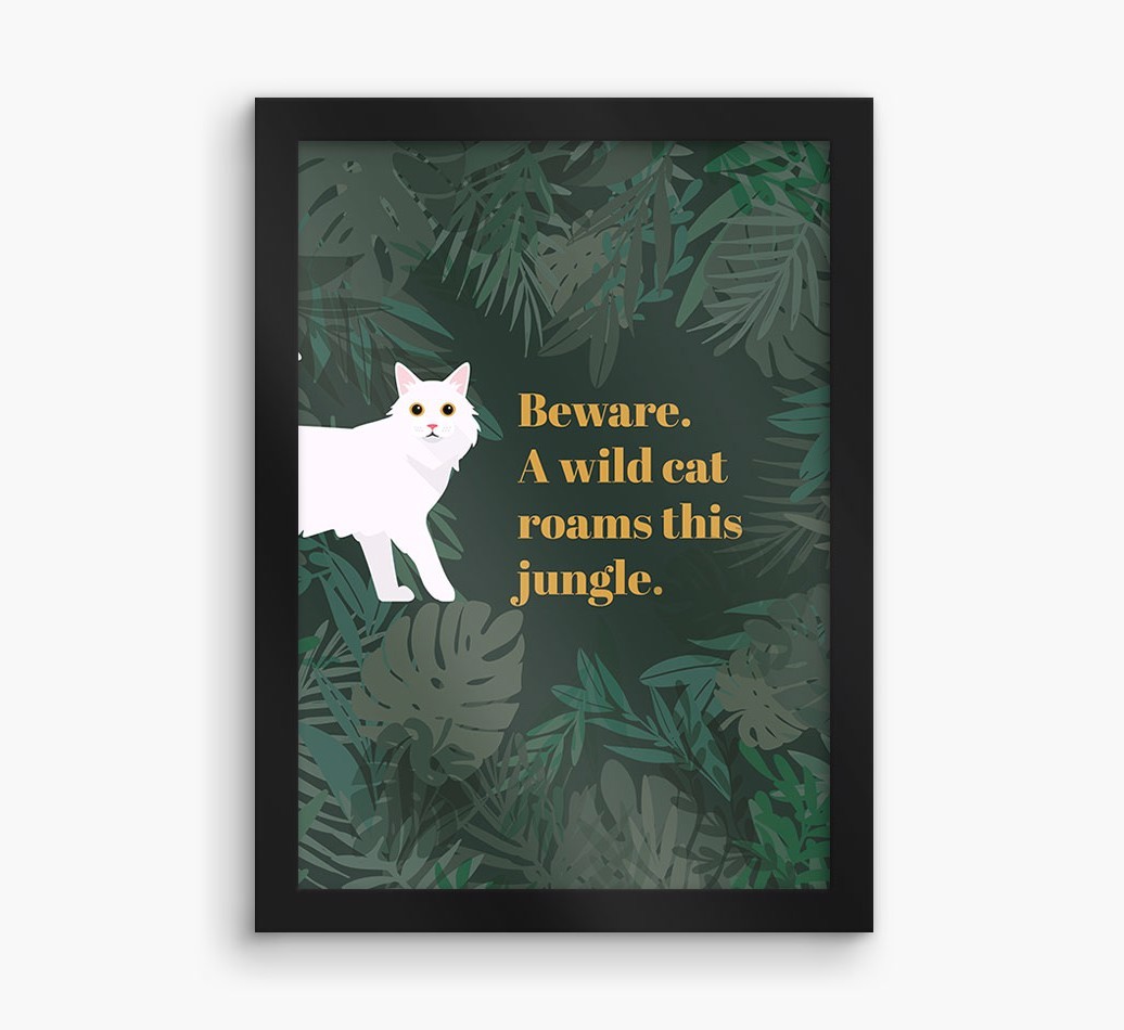 'Wild Cat' - Personalised {breedCommonName} Framed Print