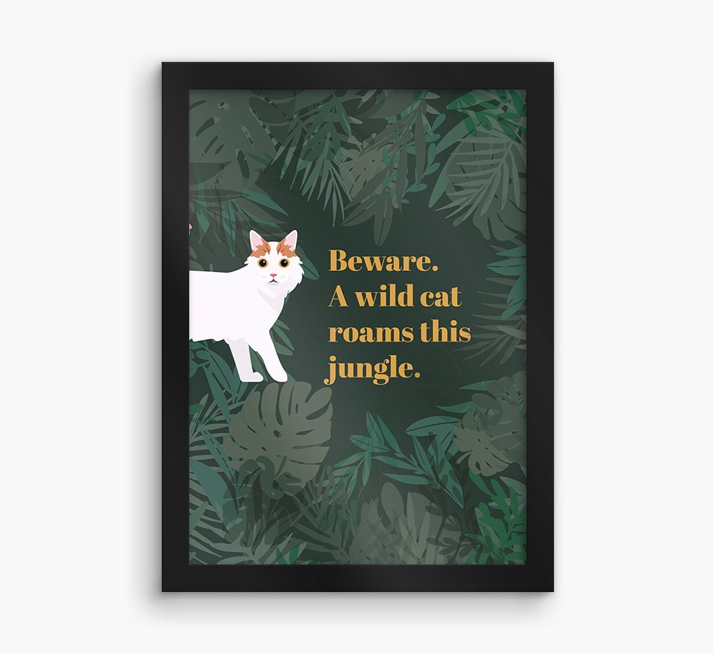 'Wild Cat' - Personalised {breedCommonName} Framed Print