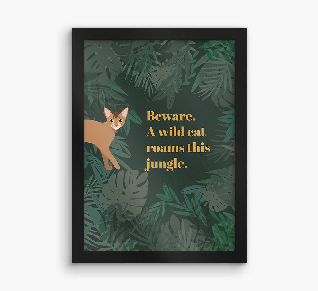 'Wild Cat' - Personalized {breedCommonName} Framed Print