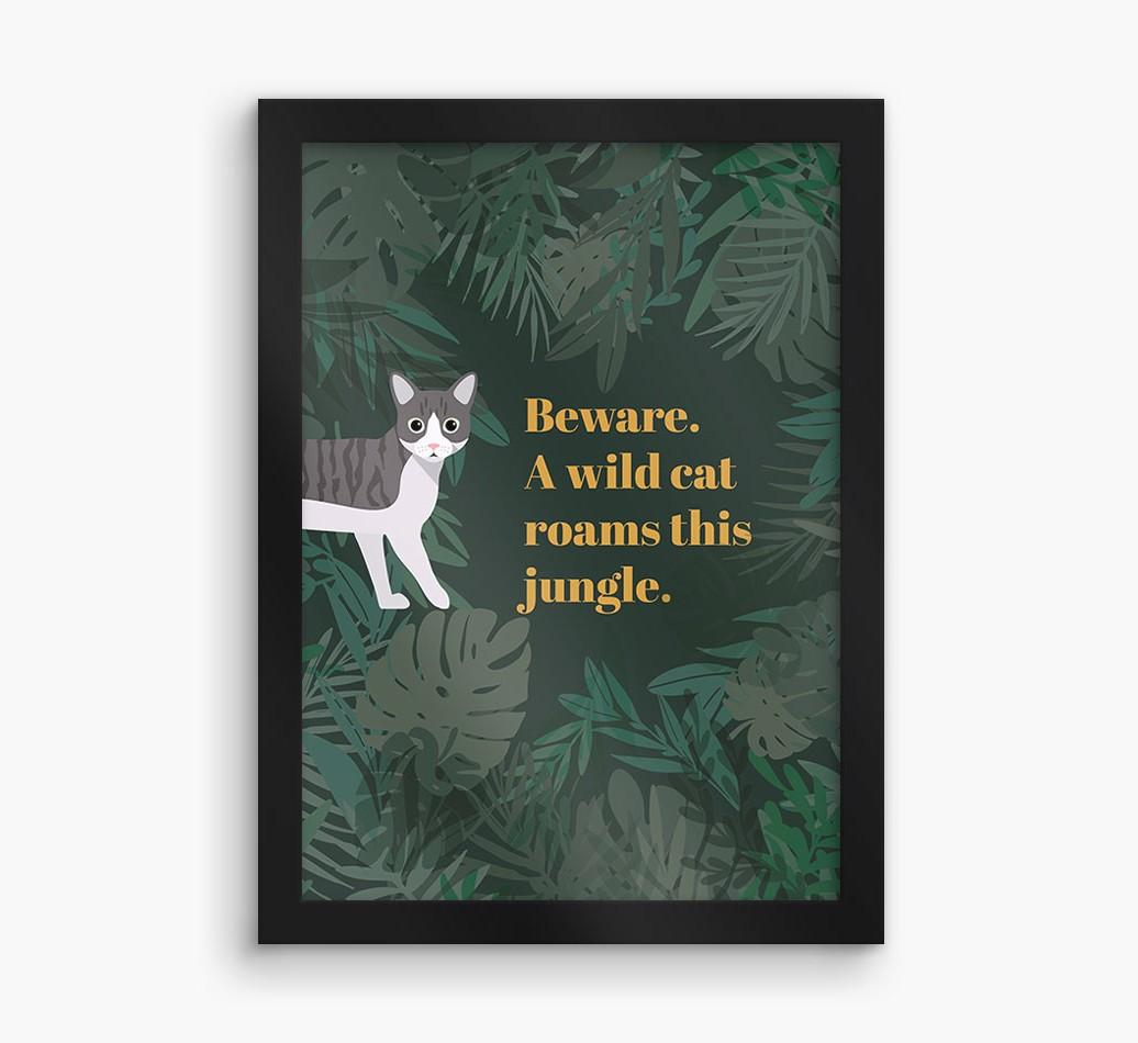 'Wild Cat' - Personalized {breedCommonName} Framed Print