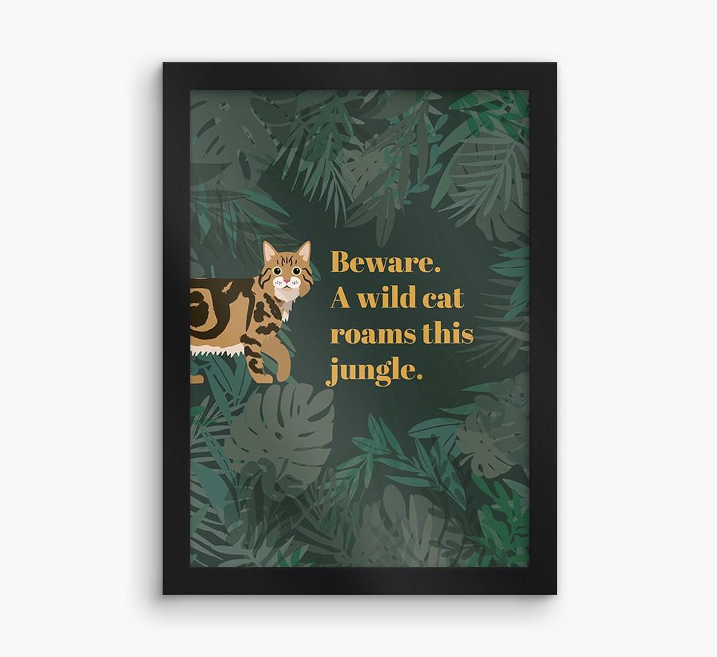 'Wild Cat' - Personalized {breedCommonName} Framed Print