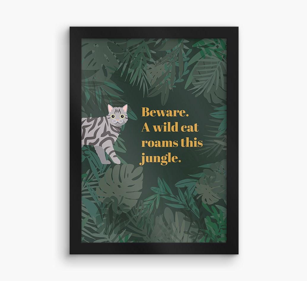 'Wild Cat' - Personalized {breedCommonName} Framed Print