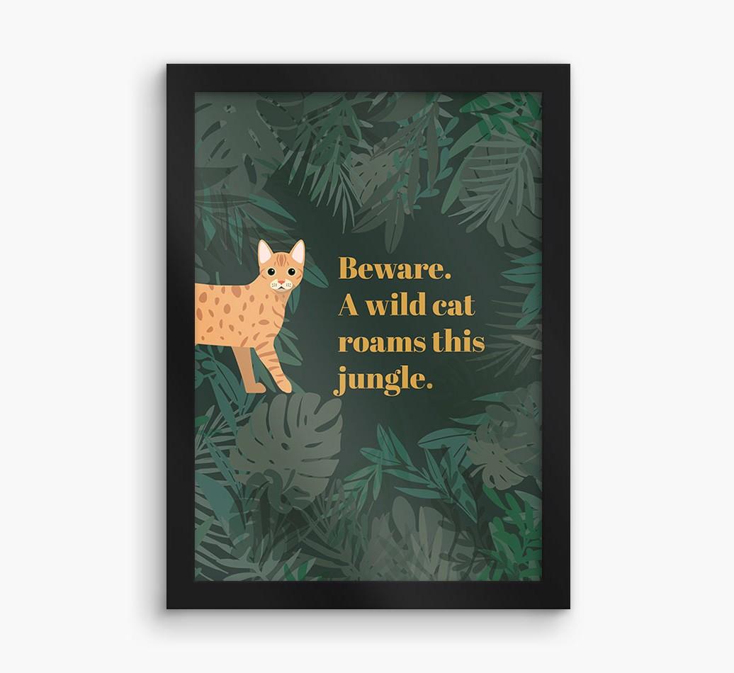 'Wild Cat' - Personalized {breedCommonName} Framed Print