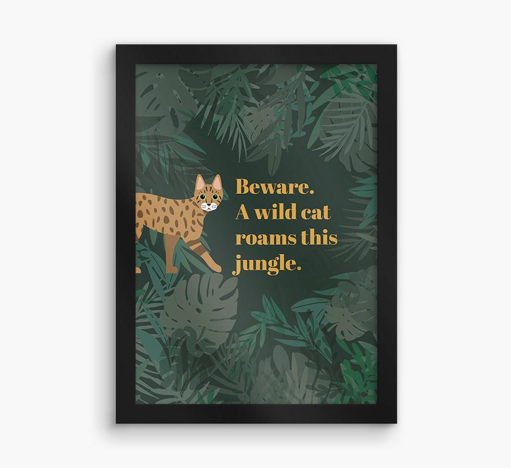 'Wild Cat' - Personalized {breedCommonName} Framed Print