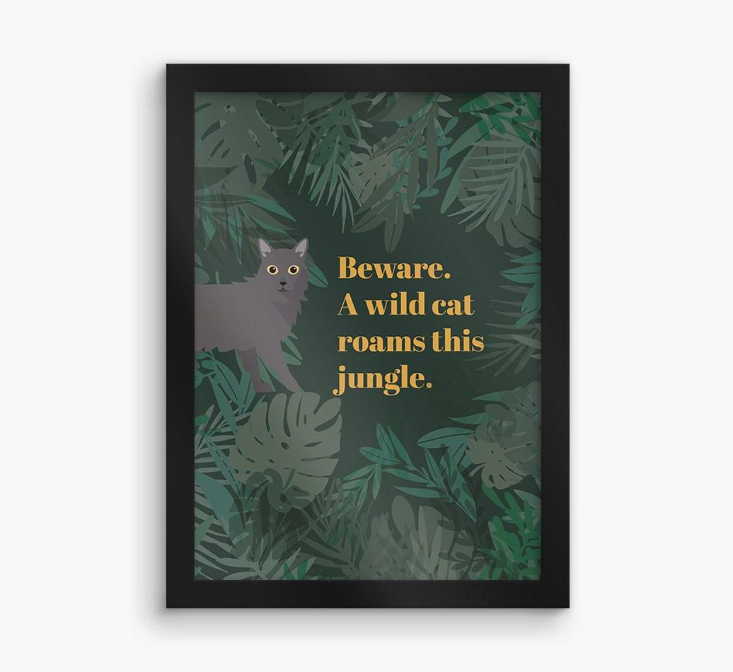 'Wild Cat' - Personalized {breedCommonName} Framed Print