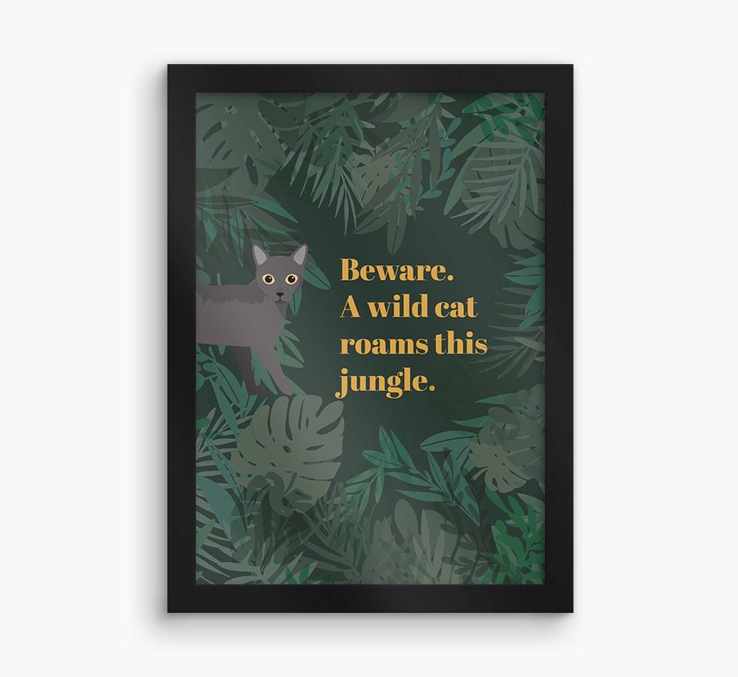 'Wild Cat' - Personalized {breedCommonName} Framed Print