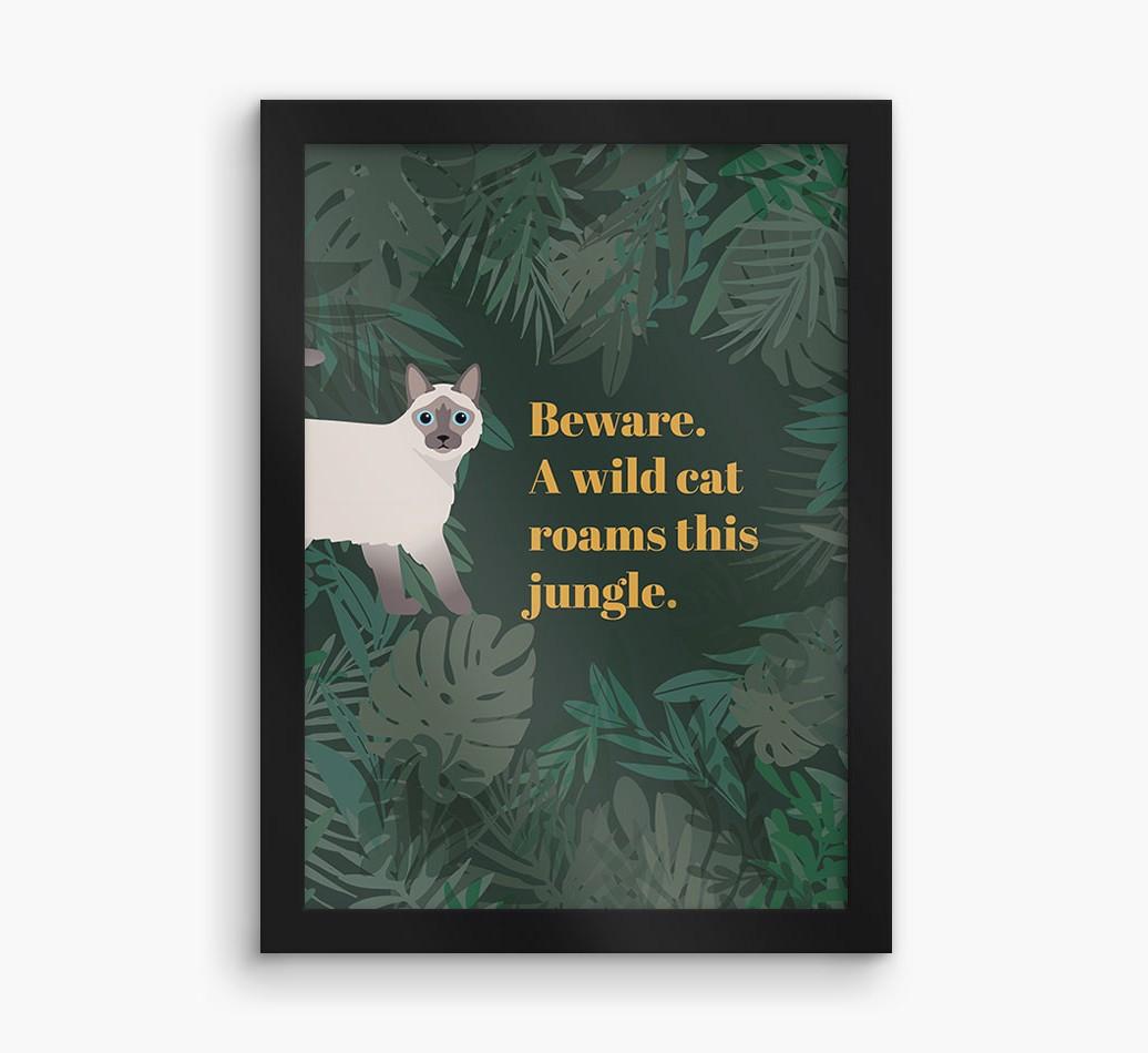 'Wild Cat' - Personalized {breedCommonName} Framed Print