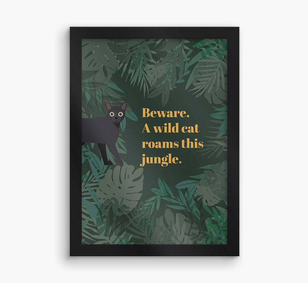 'Wild Cat' - Personalized {breedCommonName} Framed Print