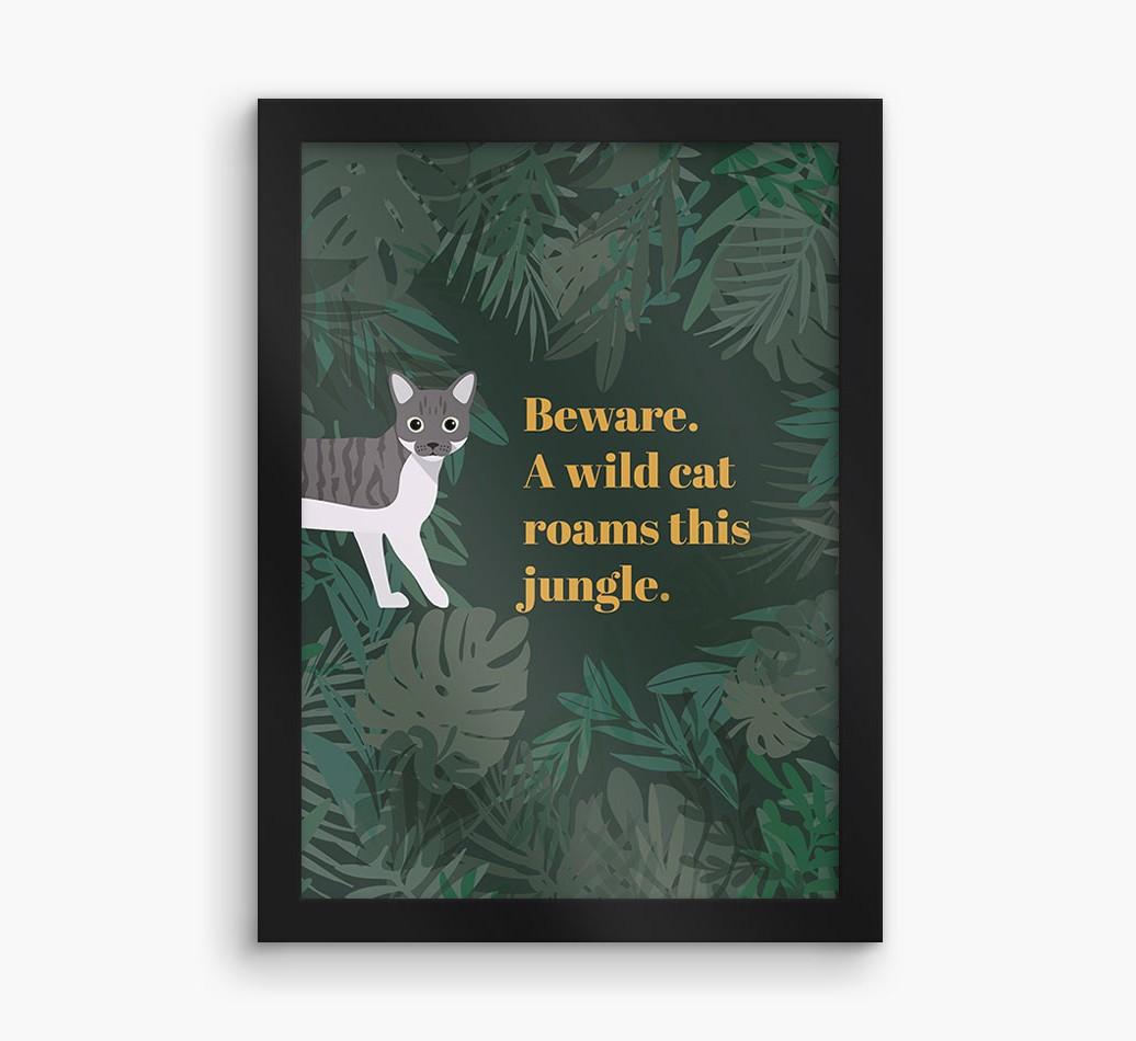 'Wild Cat' - Personalized {breedCommonName} Framed Print