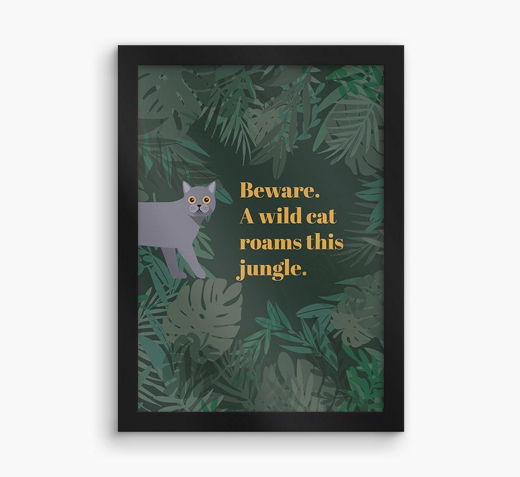 'Wild Cat' - Personalized {breedCommonName} Framed Print