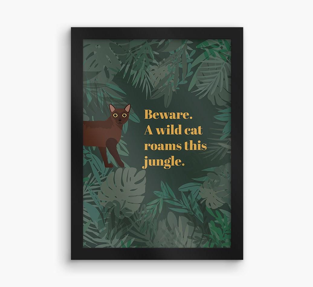 'Wild Cat' - Personalized {breedCommonName} Framed Print