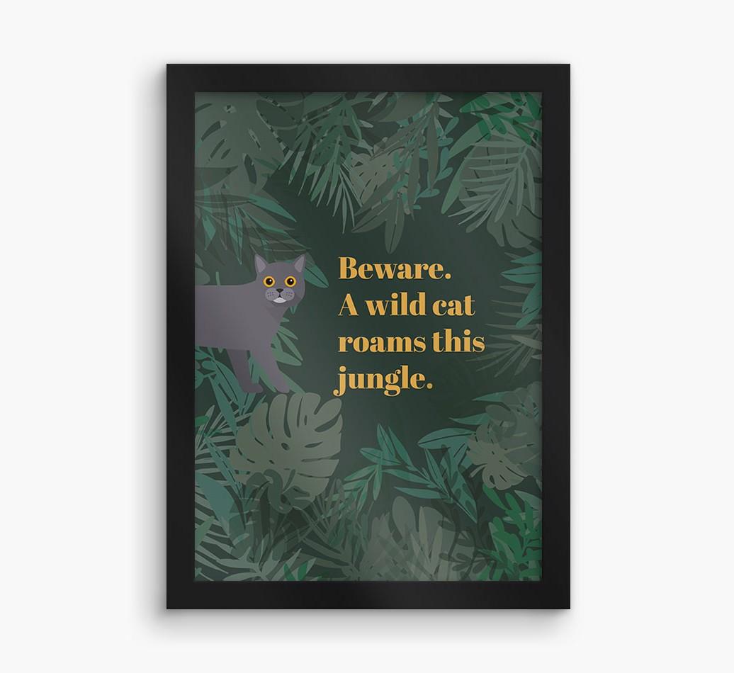 'Wild Cat' - Personalized {breedCommonName} Framed Print