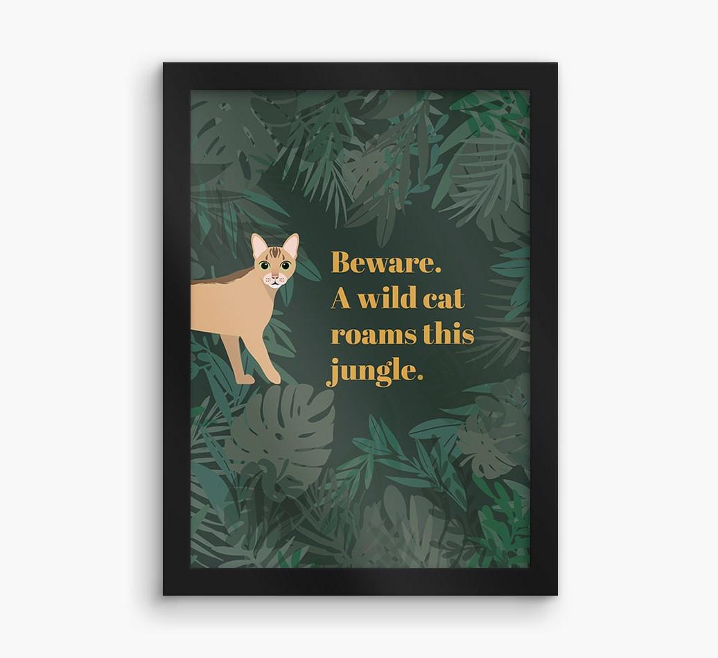 'Wild Cat' - Personalized {breedCommonName} Framed Print