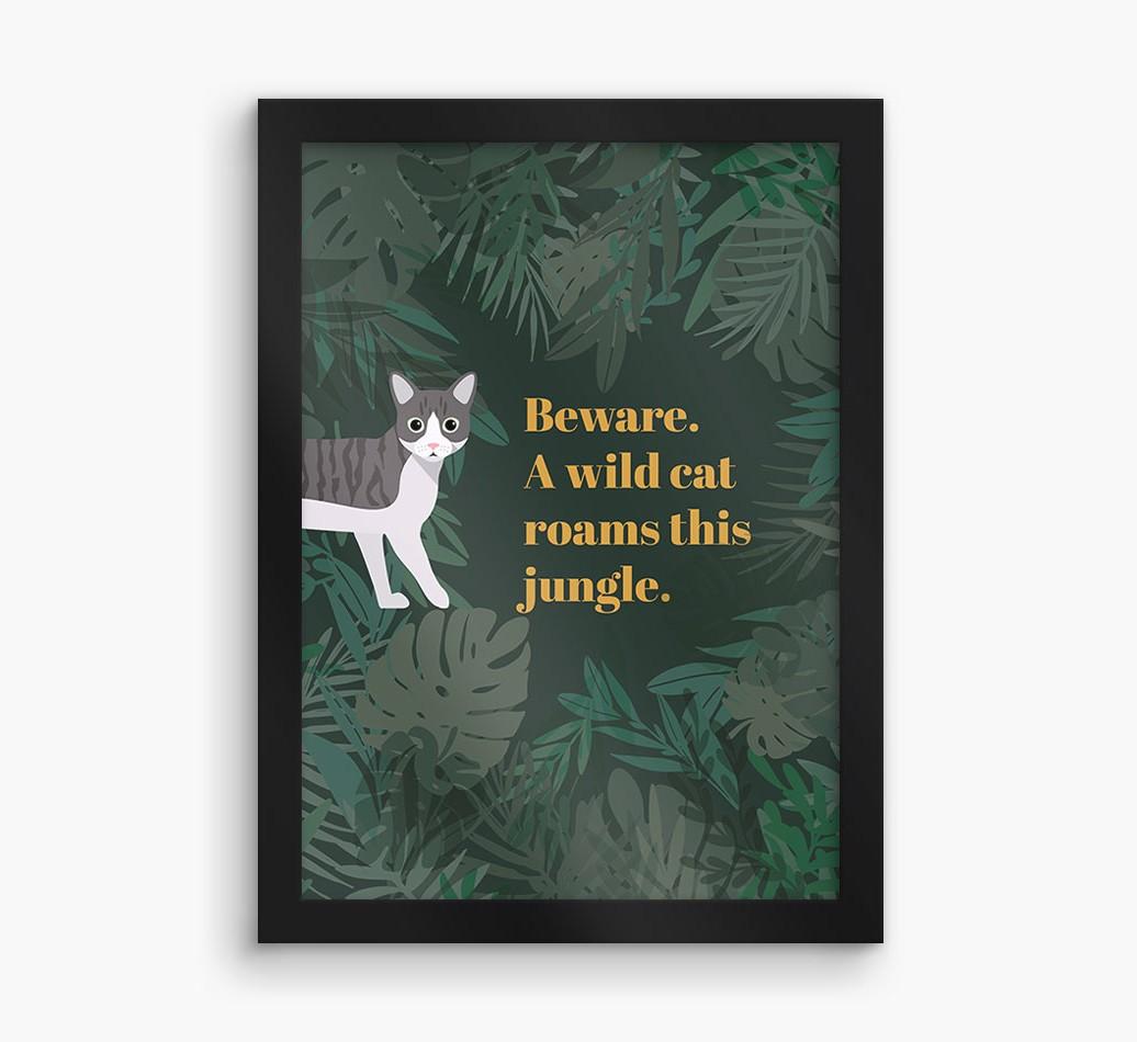 'Wild Cat' - Personalized {breedCommonName} Framed Print