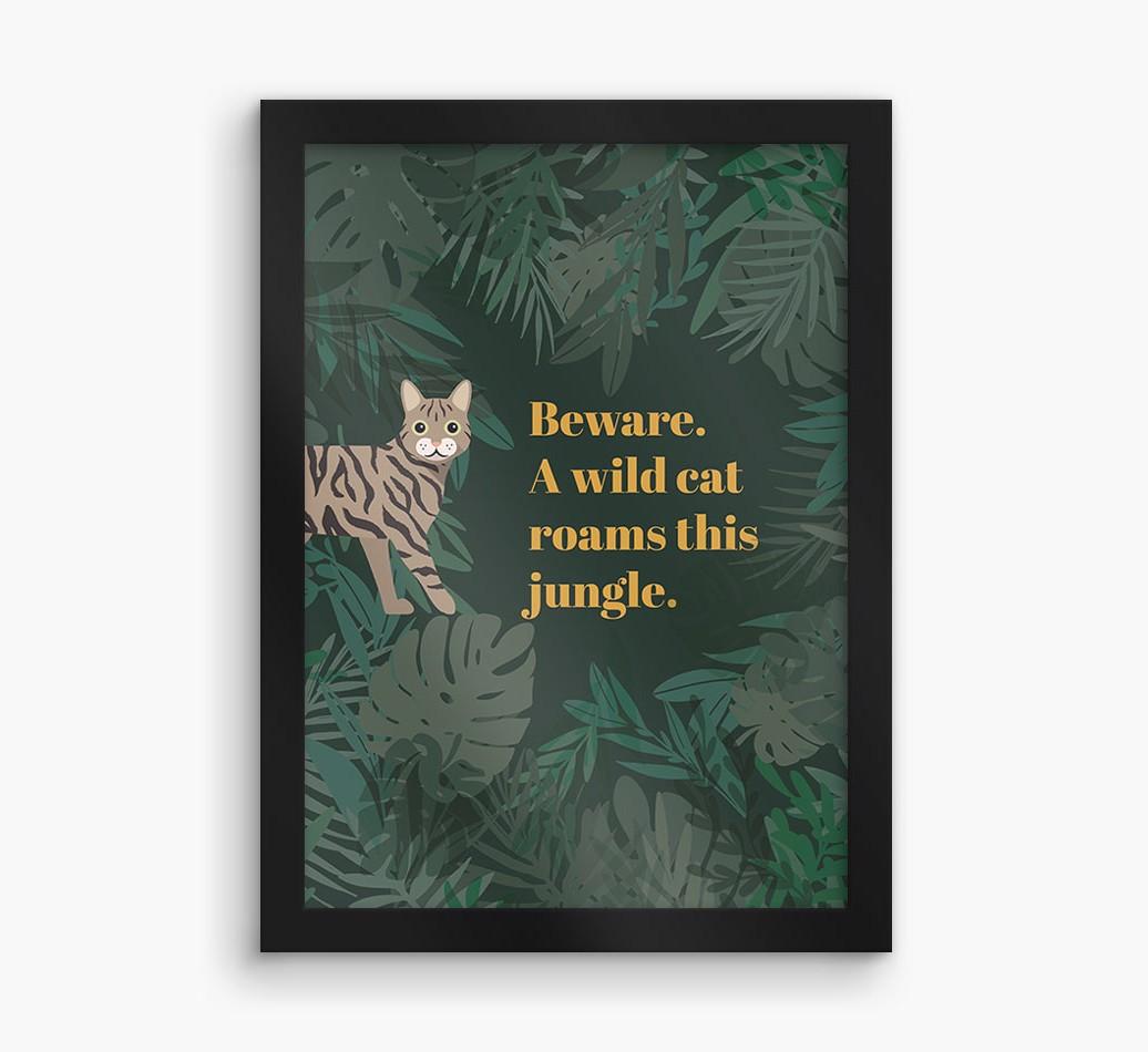 'Wild Cat' - Personalized {breedCommonName} Framed Print