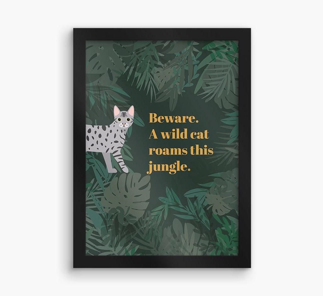 'Wild Cat' - Personalized {breedCommonName} Framed Print