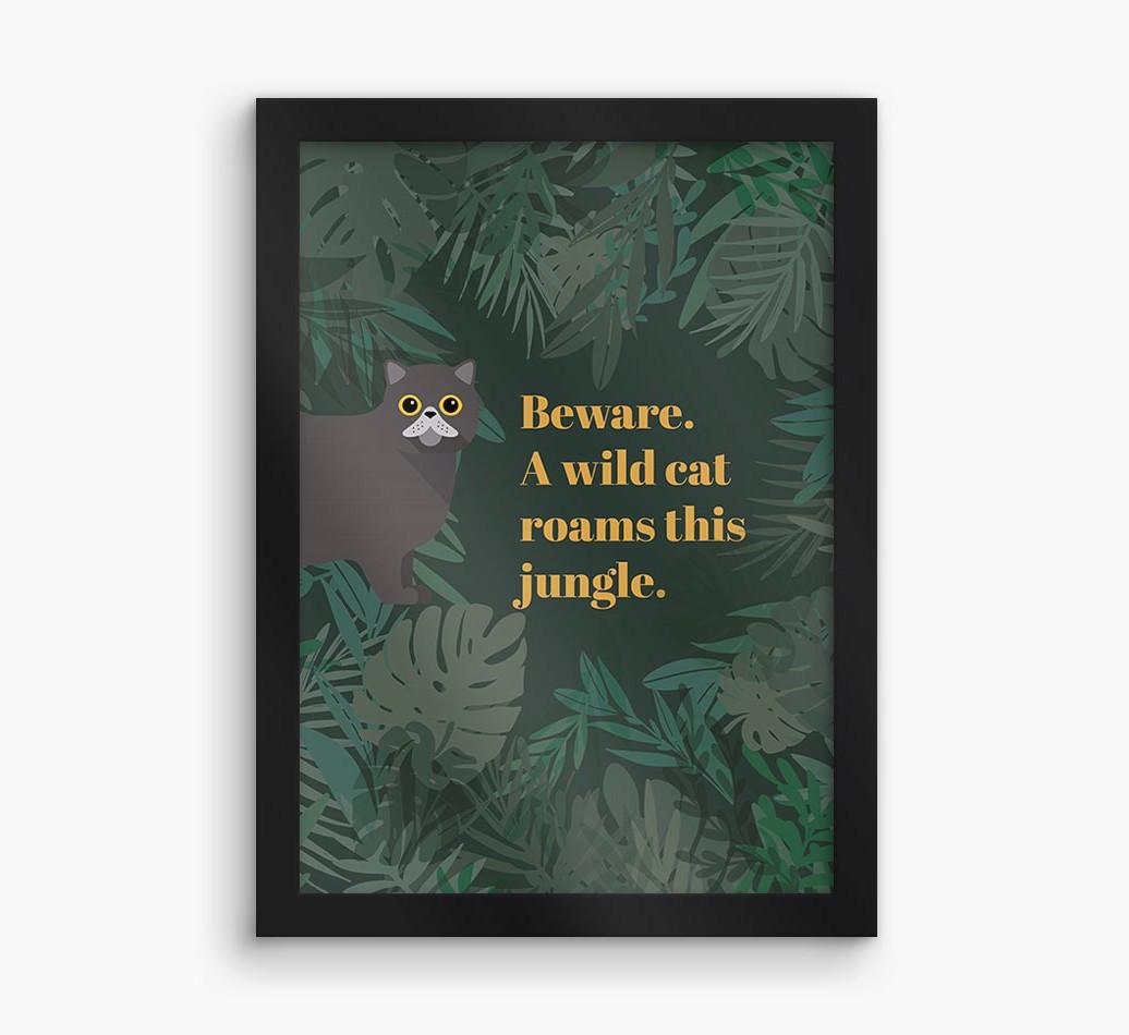 'Wild Cat' - Personalized {breedCommonName} Framed Print