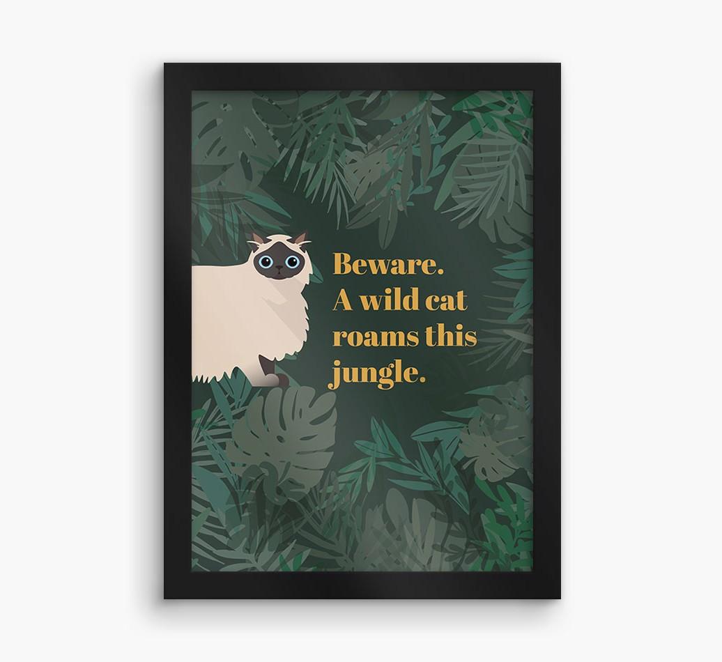 'Wild Cat' - Personalized {breedCommonName} Framed Print