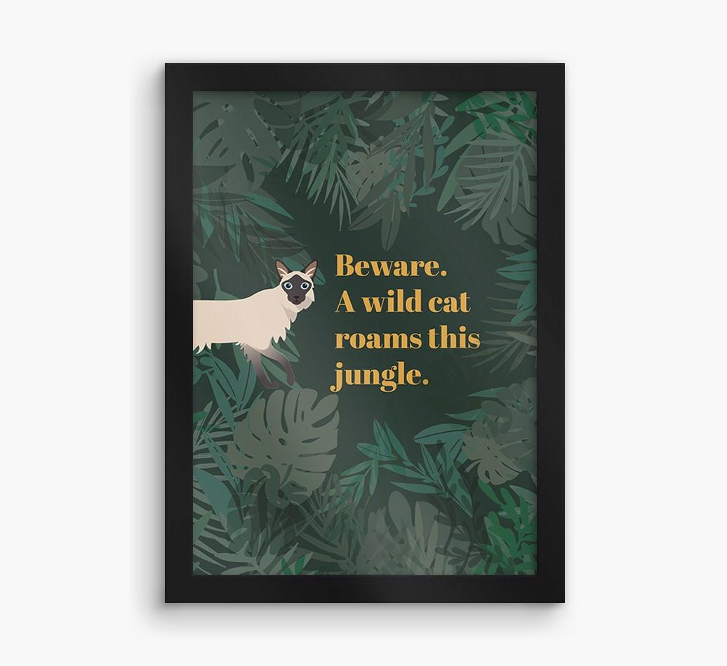 'Wild Cat' - Personalized {breedCommonName} Framed Print