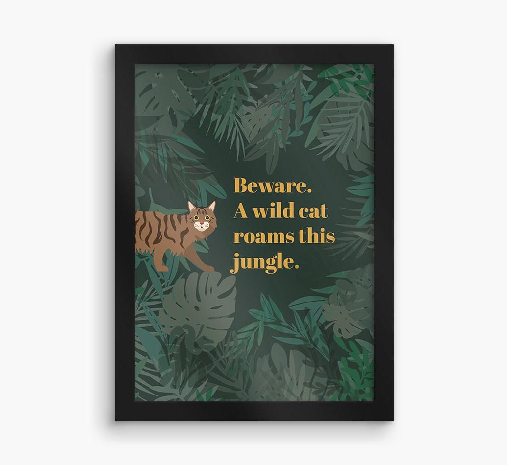 'Wild Cat' - Personalized {breedCommonName} Framed Print