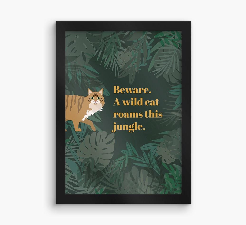 'Wild Cat' - Personalized {breedCommonName} Framed Print