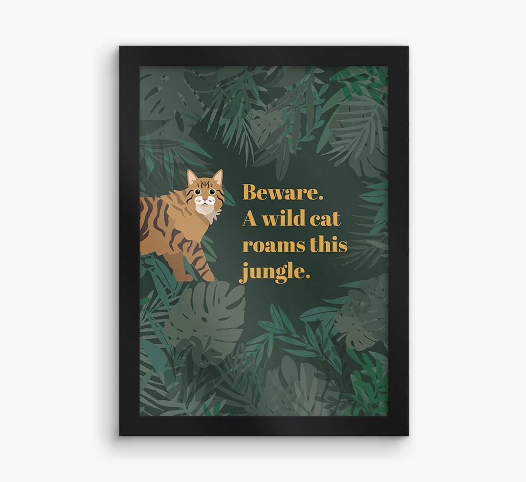 'Wild Cat' - Personalized {breedCommonName} Framed Print