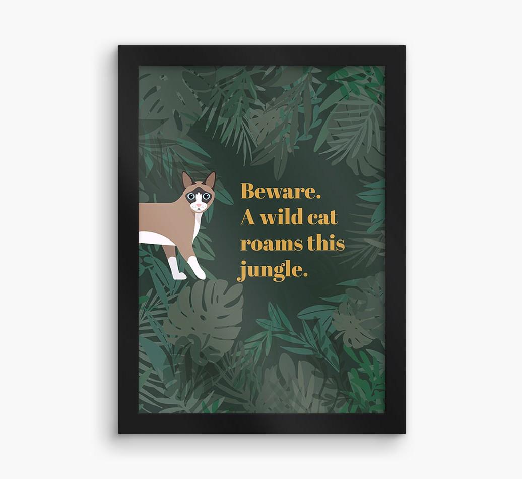 'Wild Cat' - Personalized {breedCommonName} Framed Print