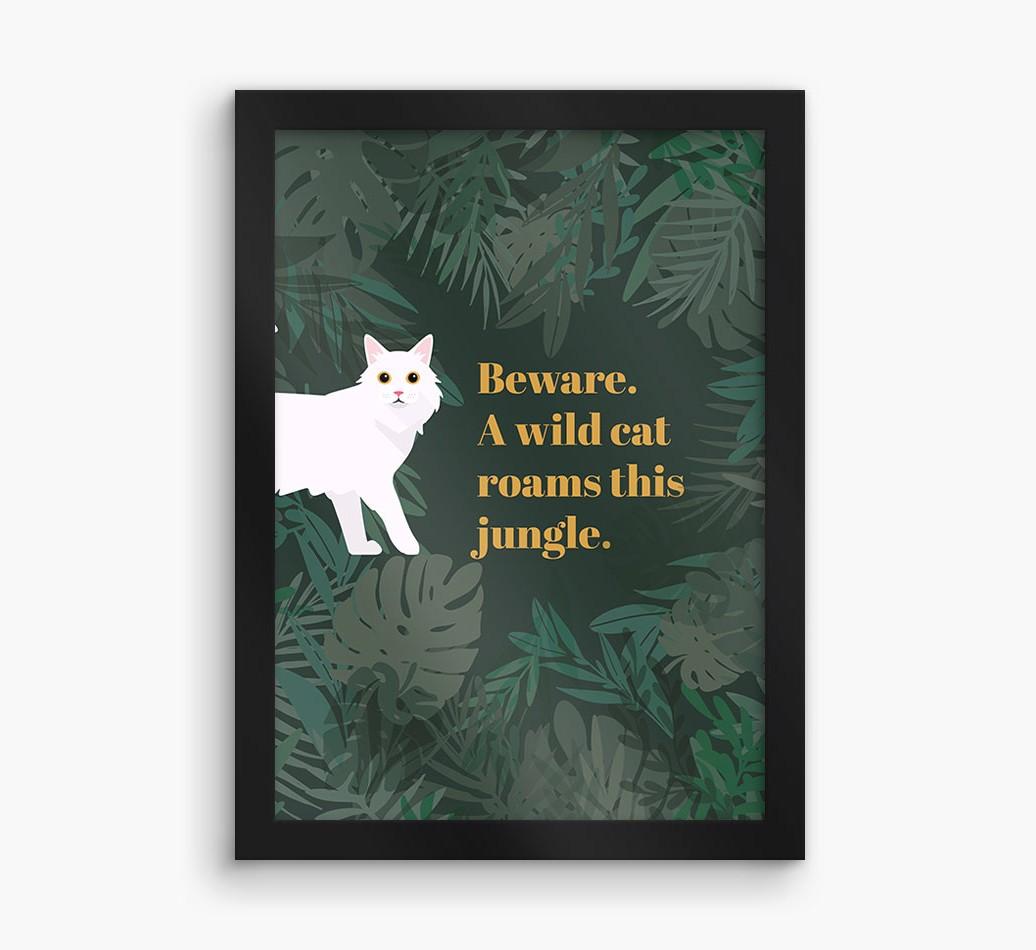 'Wild Cat' - Personalized {breedCommonName} Framed Print