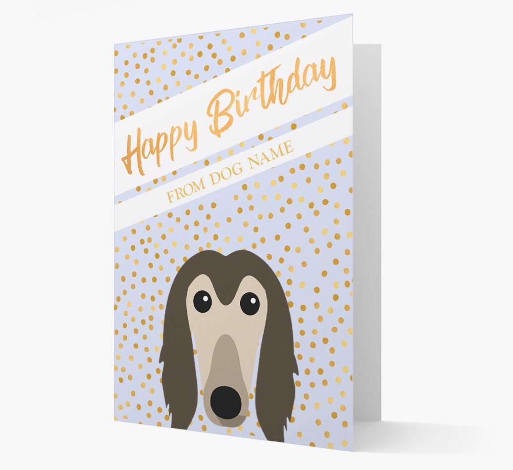 Personalised 'Happy Birthday' Gold Detail {breedFullName} Card