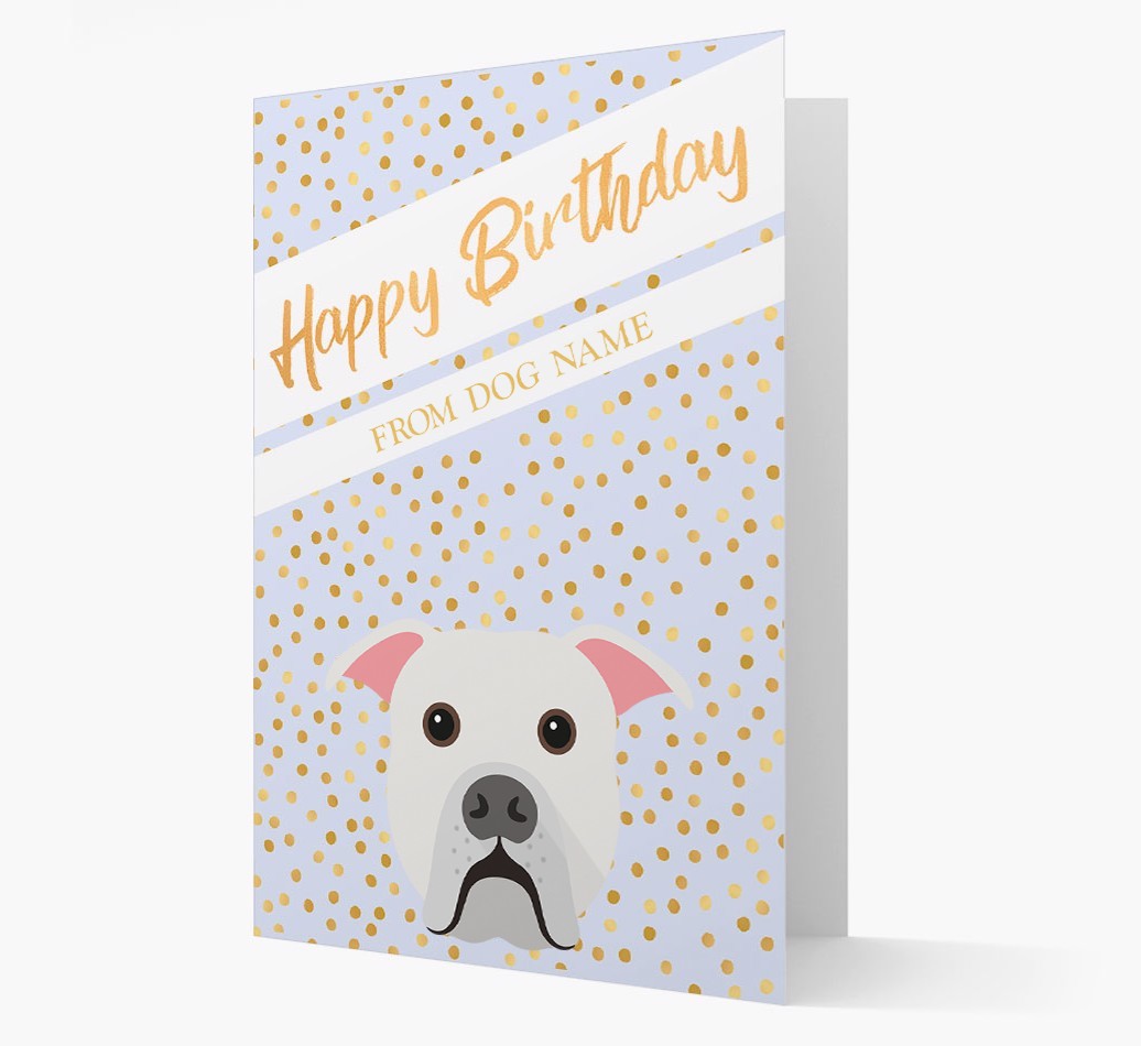 Personalised 'Happy Birthday' Gold Detail {breedFullName} Card