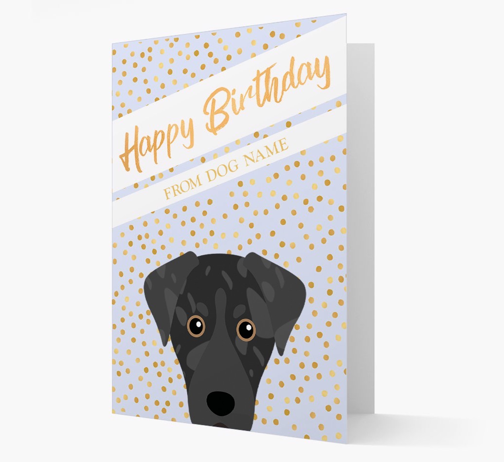 Personalised 'Happy Birthday' Gold Detail {breedFullName} Card