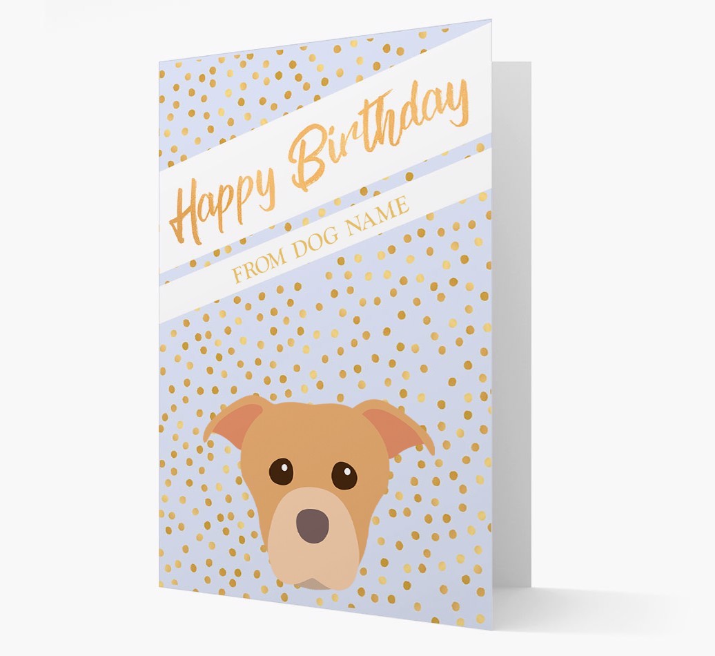 Personalised 'Happy Birthday' Gold Detail {breedFullName} Card