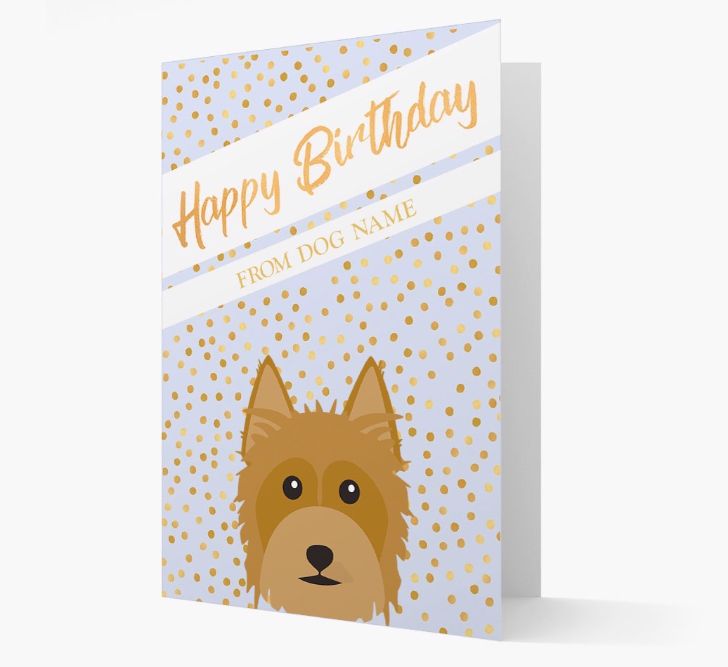 Personalised 'Happy Birthday' Gold Detail {breedFullName} Card