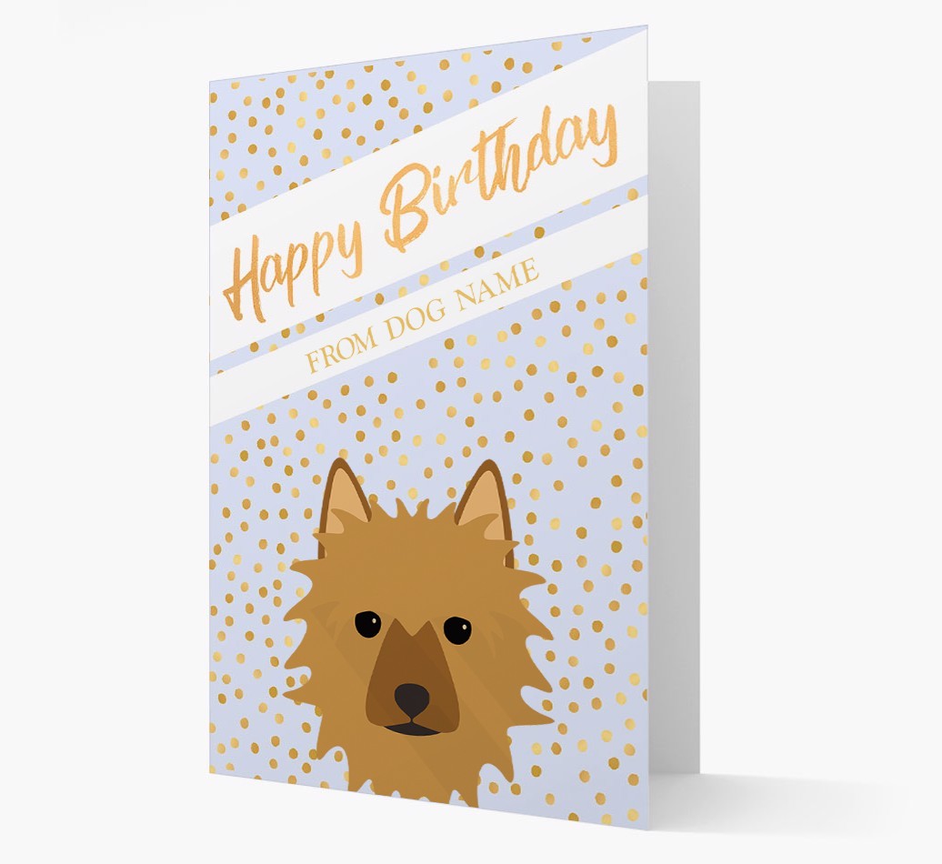 Personalised 'Happy Birthday' Gold Detail {breedFullName} Card