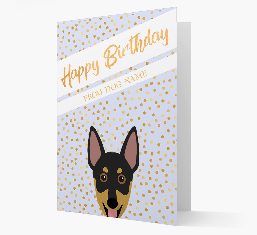 Personalised 'Happy Birthday' Gold Detail {breedFullName} Card