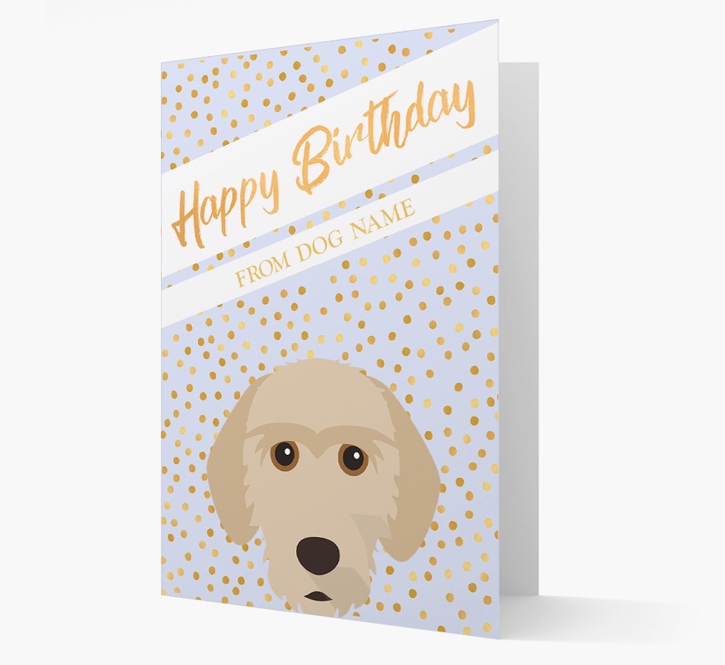 Personalised 'Happy Birthday' Gold Detail {breedFullName} Card