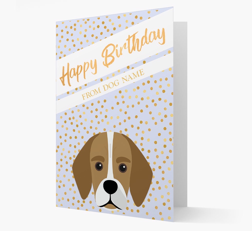 Personalised 'Happy Birthday' Gold Detail {breedFullName} Card