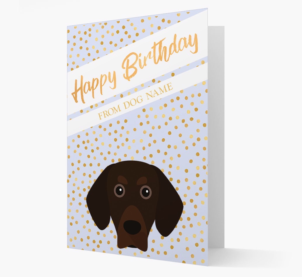 Personalised 'Happy Birthday' Gold Detail {breedFullName} Card