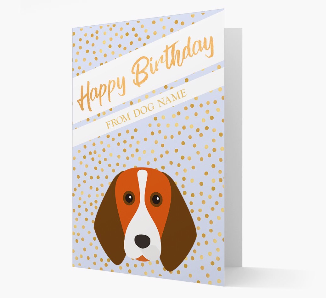 Personalised 'Happy Birthday' Gold Detail {breedFullName} Card