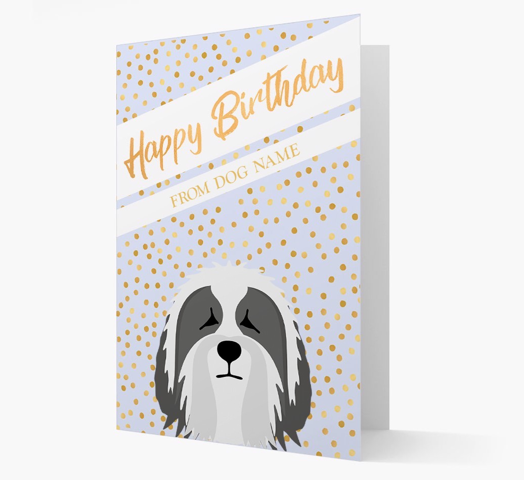Personalised 'Happy Birthday' Gold Detail {breedFullName} Card