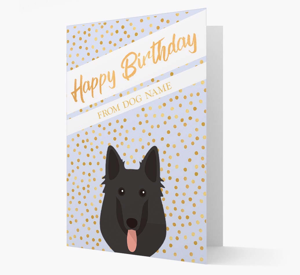 Personalised 'Happy Birthday' Gold Detail {breedFullName} Card