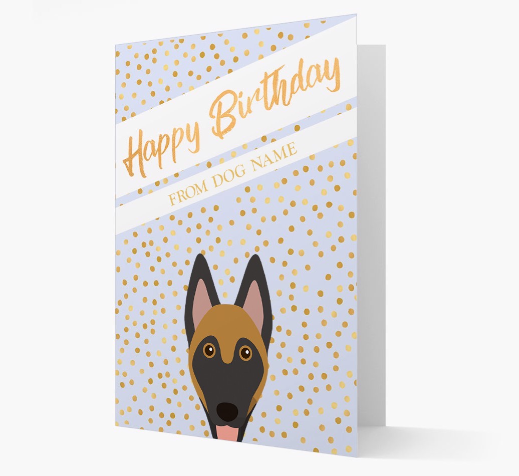 Personalised 'Happy Birthday' Gold Detail {breedFullName} Card