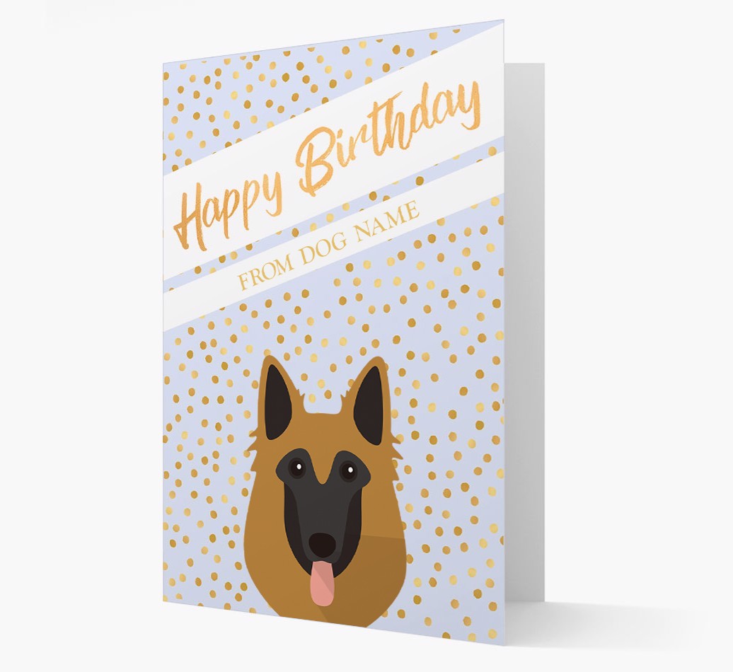 Personalised 'Happy Birthday' Gold Detail {breedFullName} Card