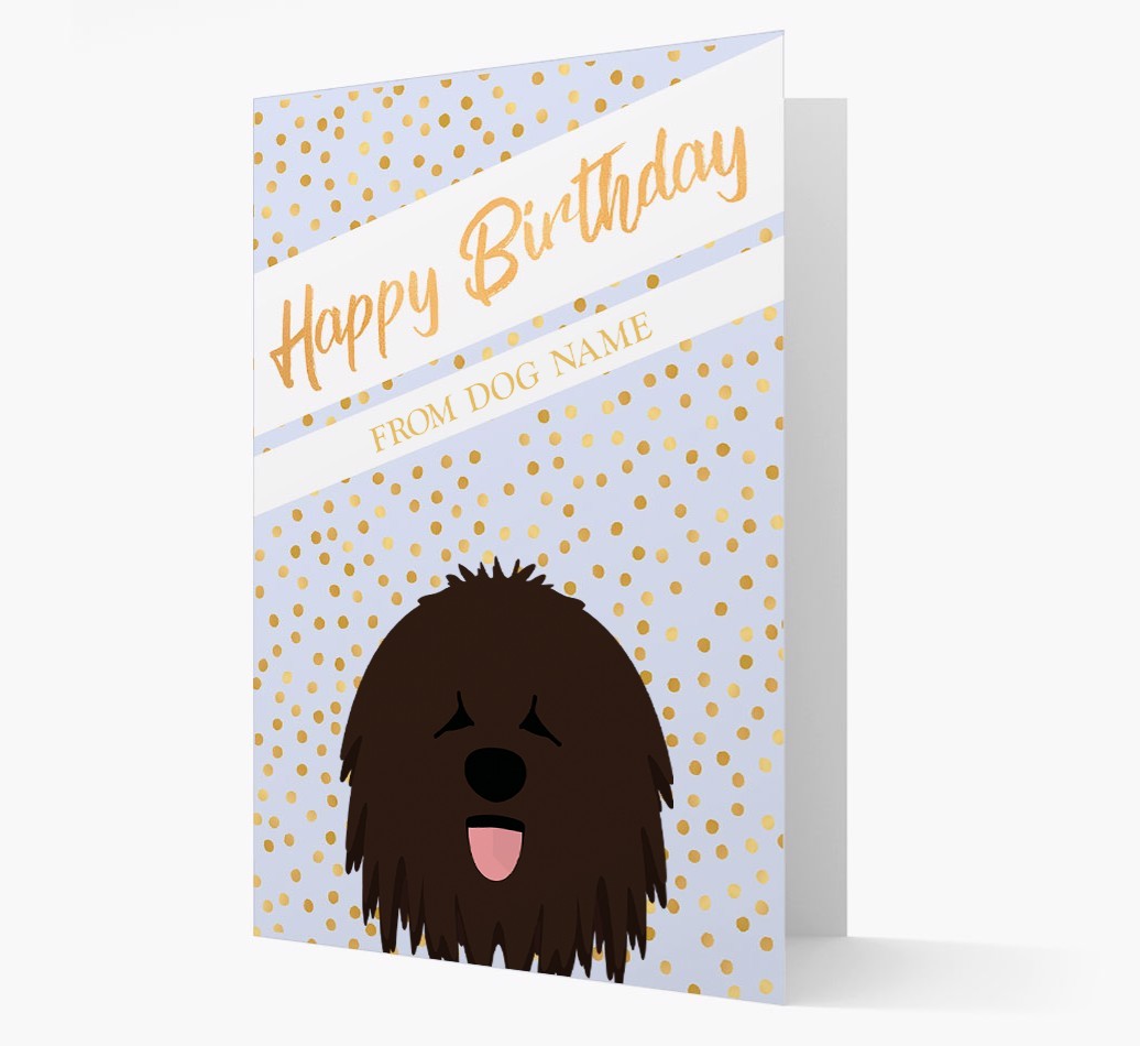 Personalised 'Happy Birthday' Gold Detail {breedFullName} Card