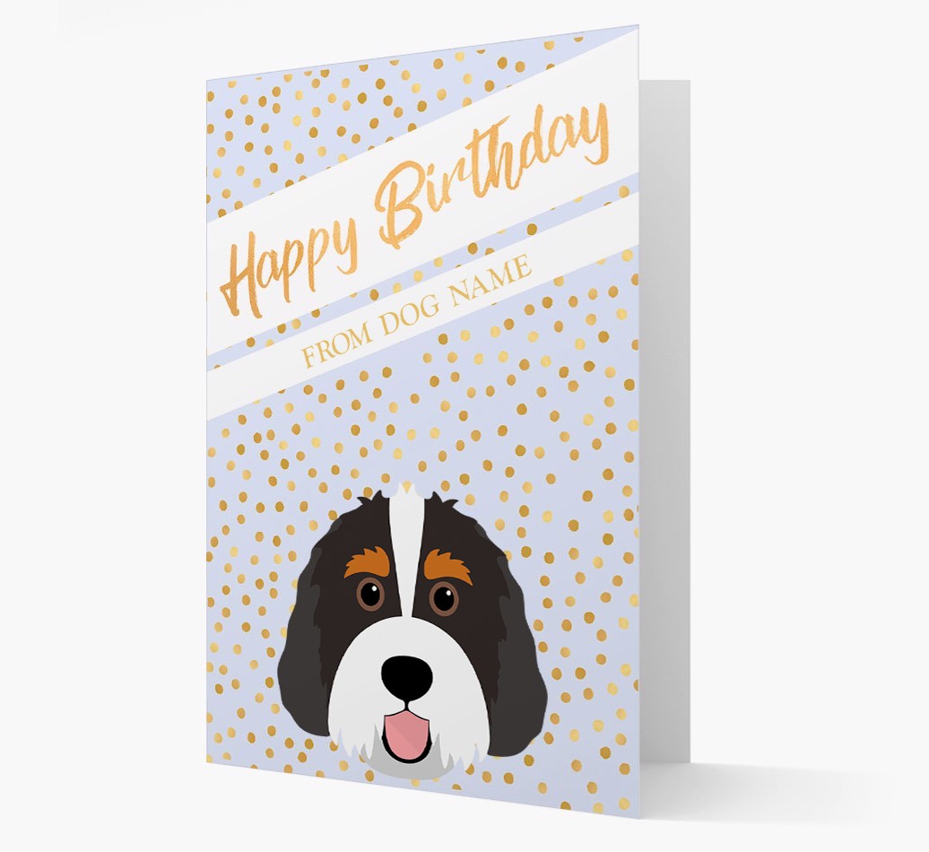 Personalised 'Happy Birthday' Gold Detail {breedFullName} Card