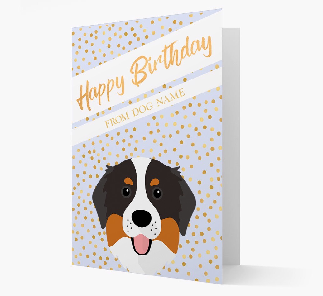 Personalised 'Happy Birthday' Gold Detail {breedFullName} Card