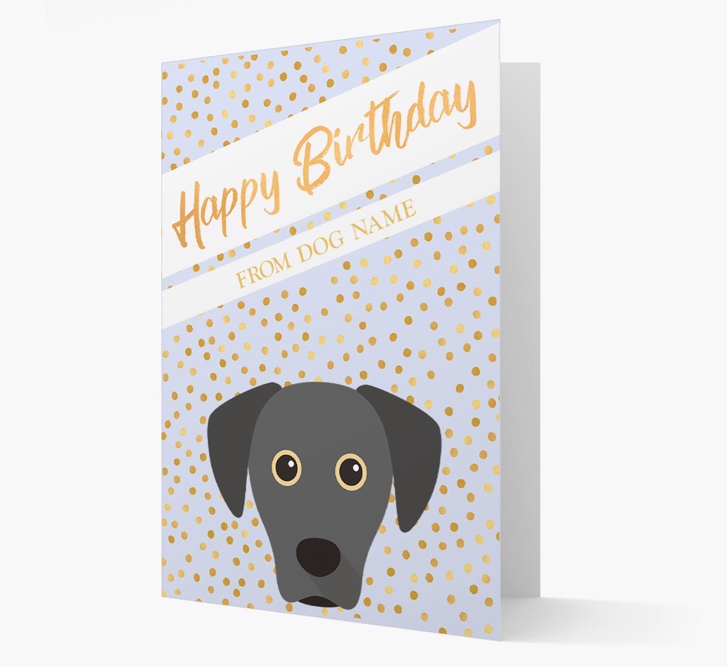 Personalised 'Happy Birthday' Gold Detail {breedFullName} Card