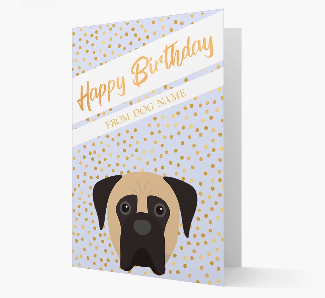 Personalised 'Happy Birthday' Gold Detail {breedFullName} Card