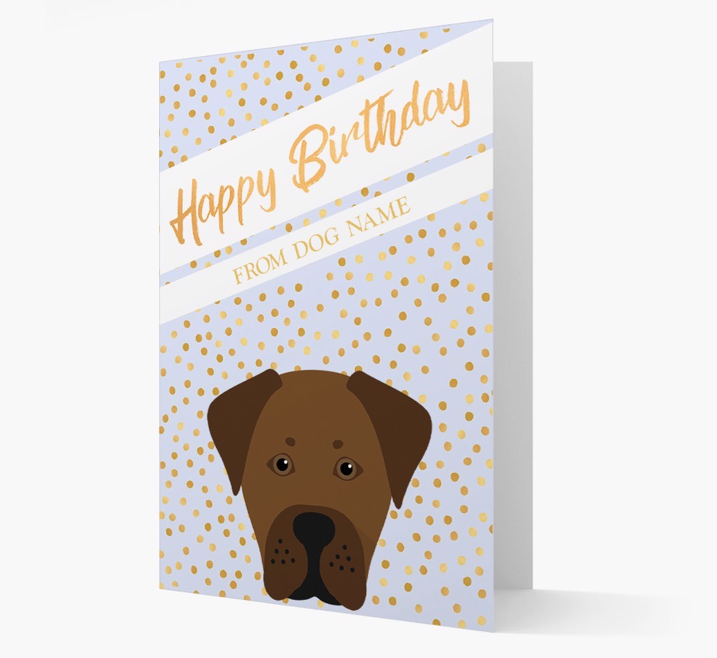 Personalised 'Happy Birthday' Gold Detail {breedFullName} Card