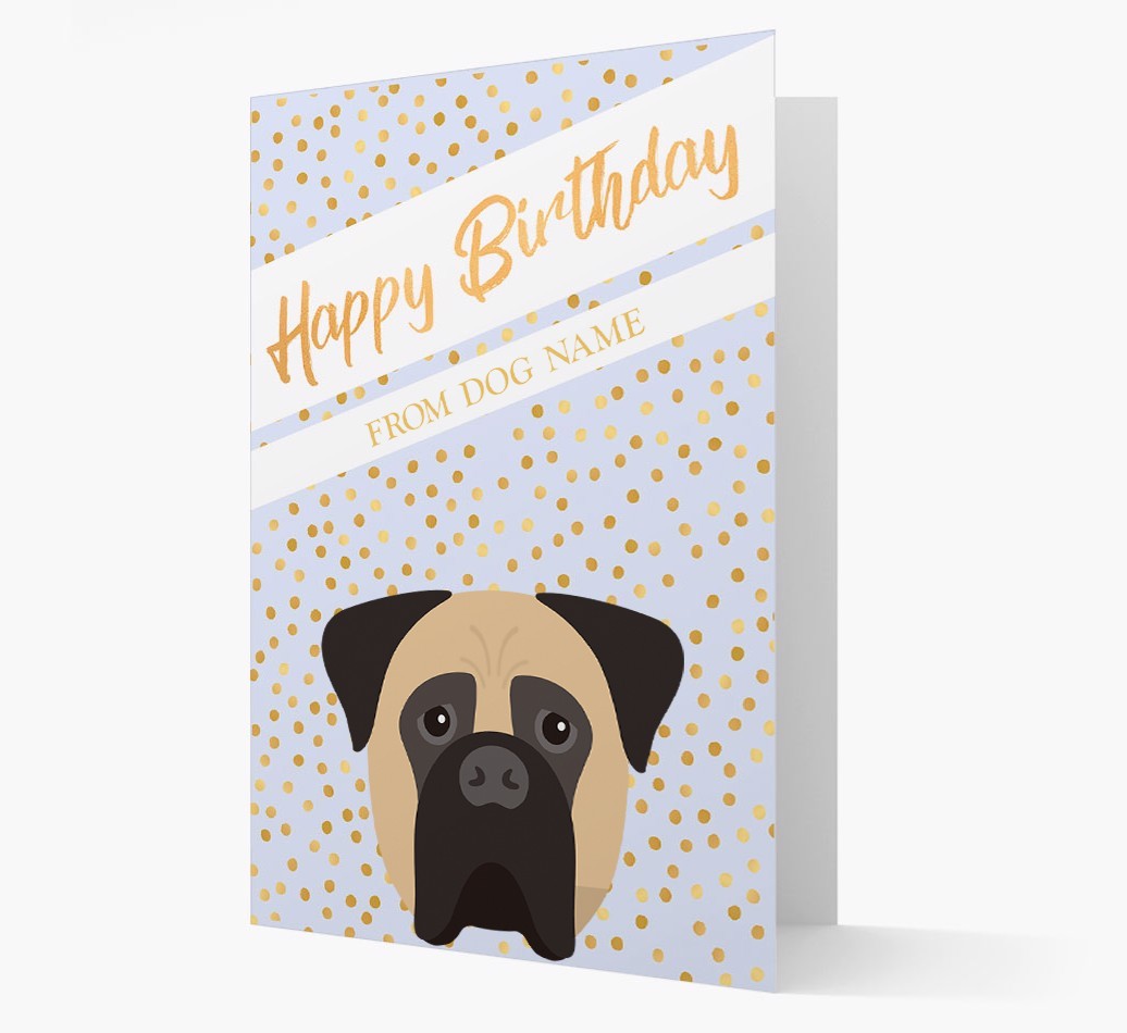 Personalised 'Happy Birthday' Gold Detail {breedFullName} Card